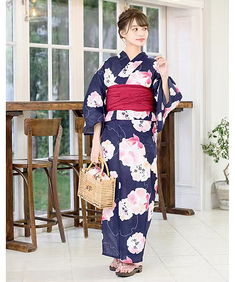 Japanese Women Formal Wear - Japanischer Kimono Yukata für Frauen, Lila,