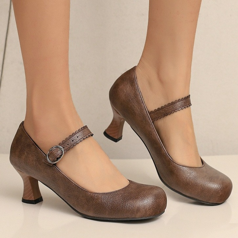 Women Formal Wear With Shoes - Damen Retro Mary Jane Pumps mit