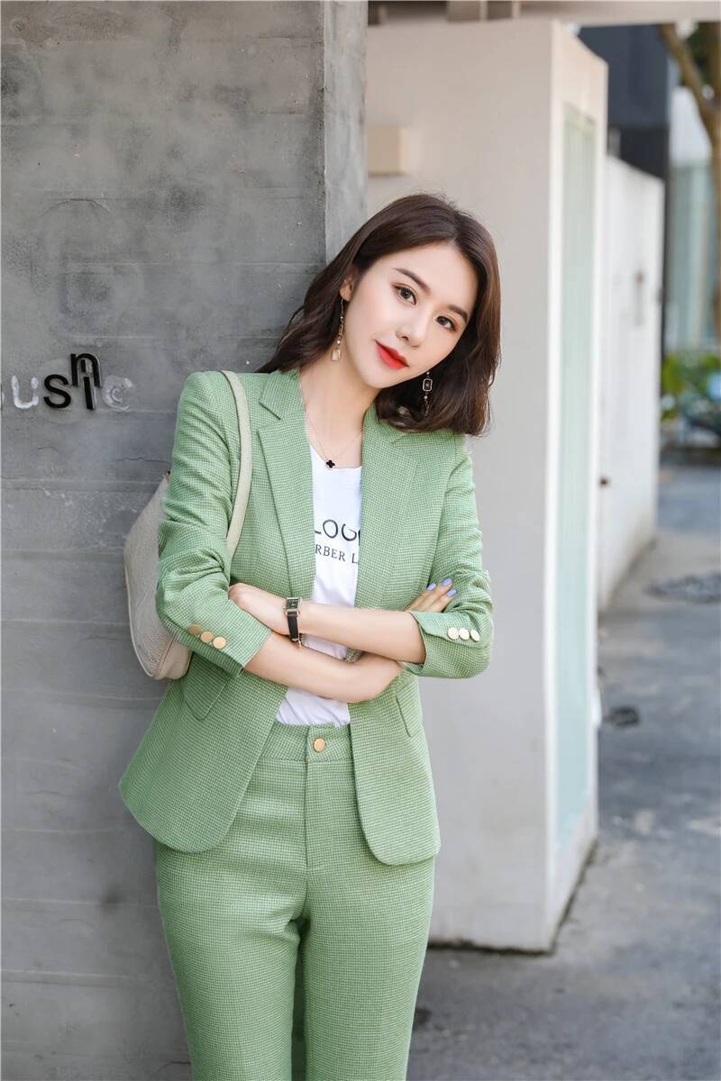 Women Formal Wear Designers - Neuartige grüne Uniform-Designs, Hosenanzüge für Damen,