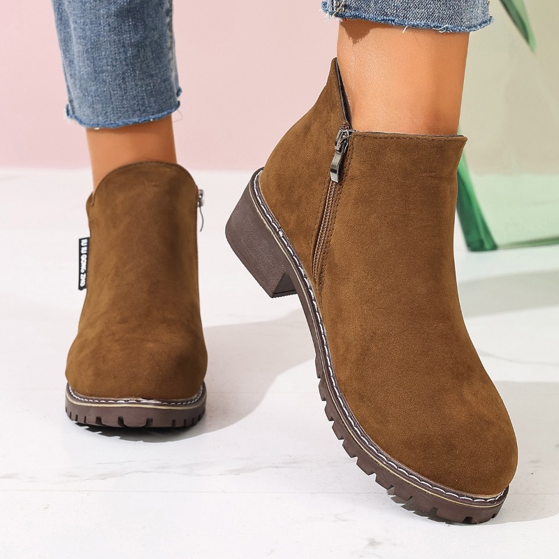 Women Formal Wear With Shoes - Frauen Herbst Winter Stiefeletten Seitlichem Reißverschluss