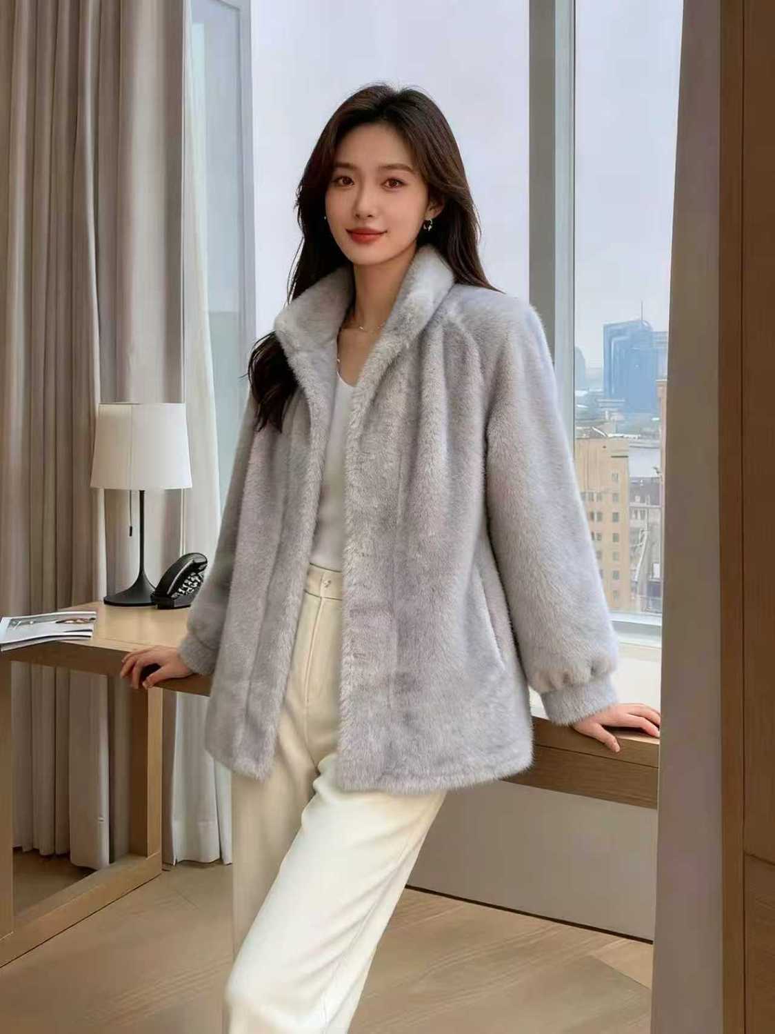 Kunstpelz-Nerzmäntel für Damen – Tailored Coat Wool Bewertung und Preis