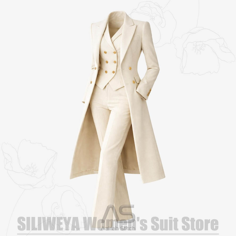 Damenanzug 3-teilig Doppelreih – Women'S Formal Wear Pants Suit Bewertung und Preis